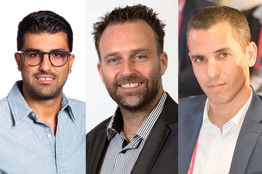 מימין: אלירן דדון סמנכ״ל גוהרי השקעות, צילום: ארן דולב, ניר שמול, מנכ״ל החברה לפיתוח התחדשות עירונית, שניר, צילום: תומר פדר, אוהד אסרף מנכ״ל ובעלים ארי מגורים שיווק נדלן, צילום: רז רוגובסקי